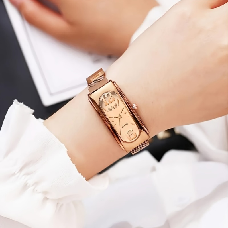 Luxury Women Square Quartz Wrist Watch Analog Display Shock 
