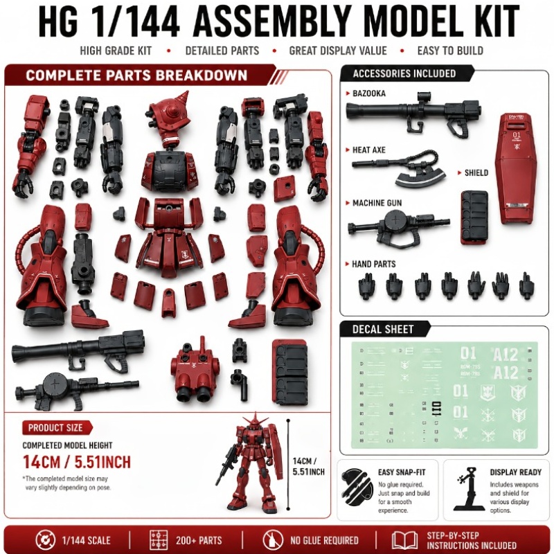 1/144 Scale Mecha Model Kit, Detailed Assembly