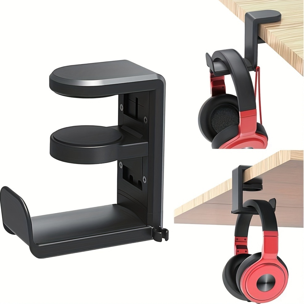 Adjustable Rotating Arm Headphone Holder for Desk or Monitor