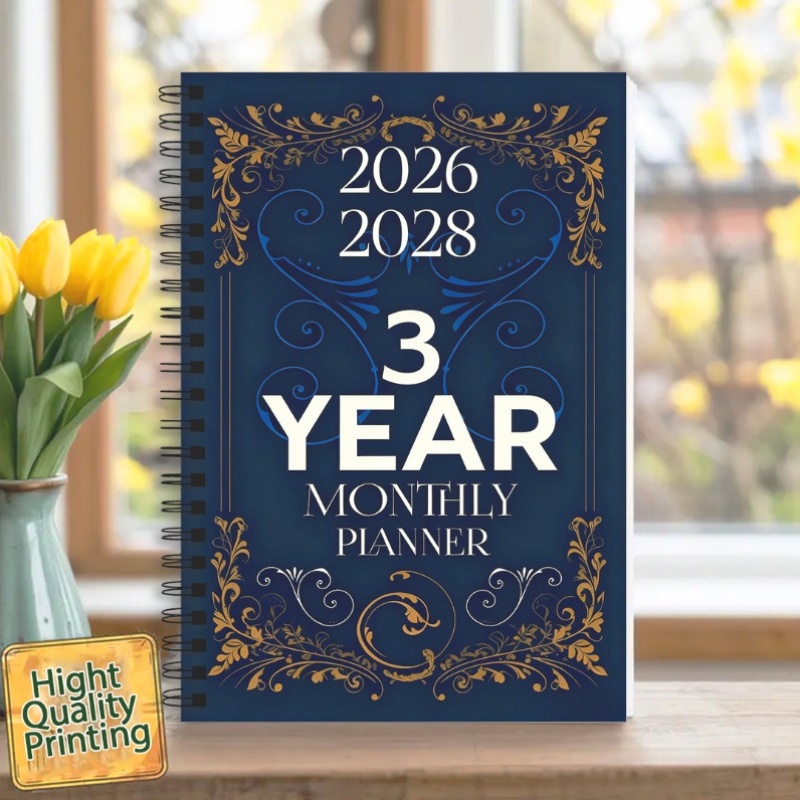 portable 3 year monthly planner goal   suitable for home office layout with 2026   memo section   5 5 x 8 3 notebook for daily planning and scheduling
