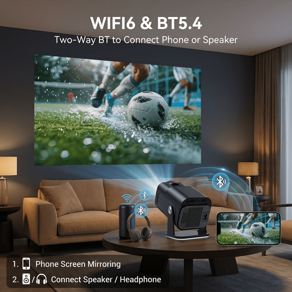 Portable Projector Running Android 11 Operating System