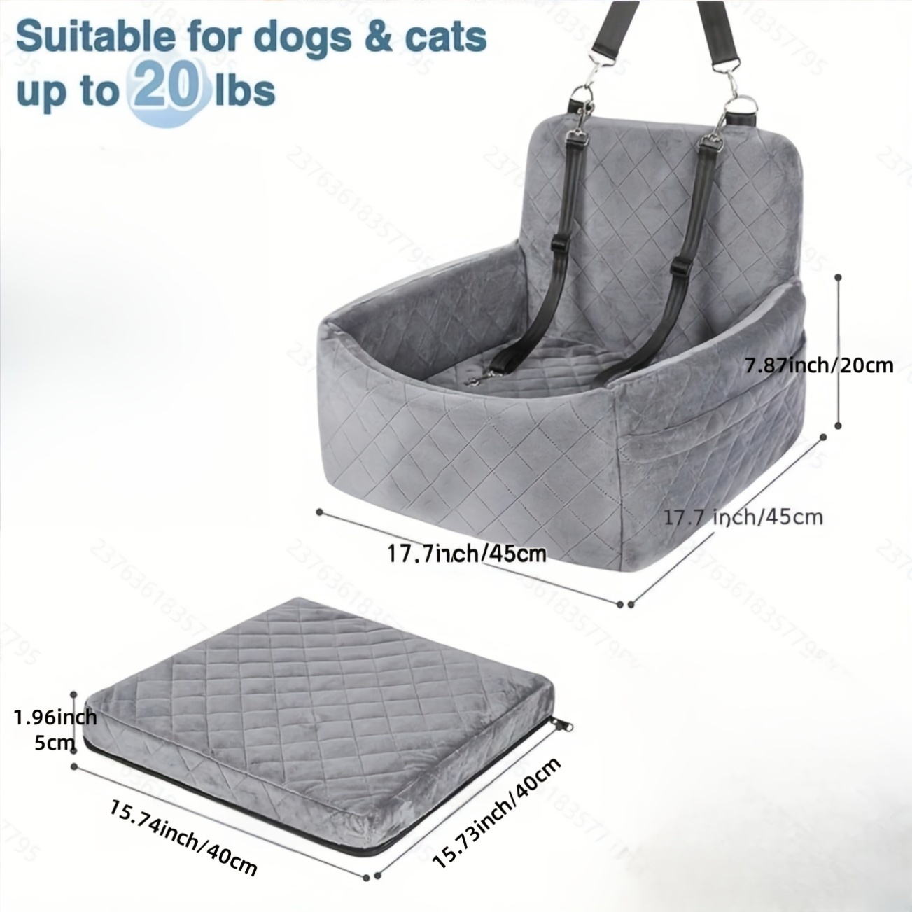 Deluxe Stylish Pet Car Seat for Small & Medium Dogs