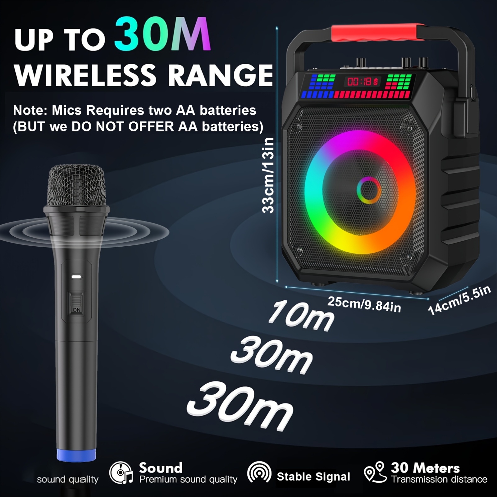 Portable Karaoke System Featuring a Wireless Speaker And Two... product image 3