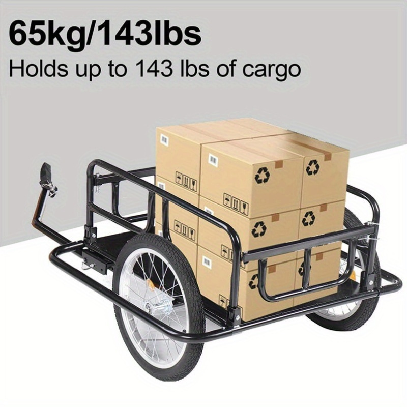 foldable pet and cargo bicycle trailer with universal coupling metal frame durable bike carrier for outdoor use details 0