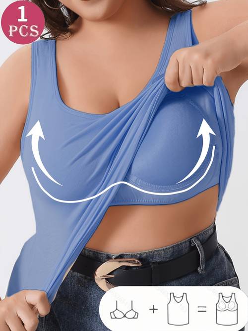 plus size womens shaping camisole bra 2 in underwire sleeveless top friendly high elastic wide straps wearable