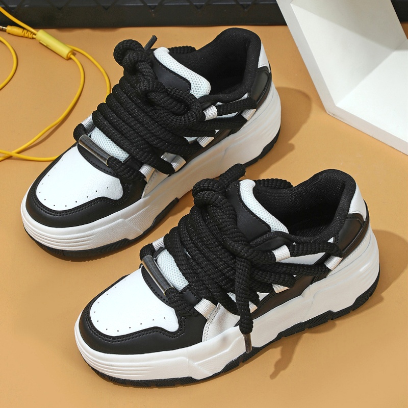TEMU [sneakers] Men's Dopamine Fashion Skateboard Shoes, Trendy Retro Splicing Casual Shoes, Low-top Lace-up Comfortable Platform Soft, Suitable For