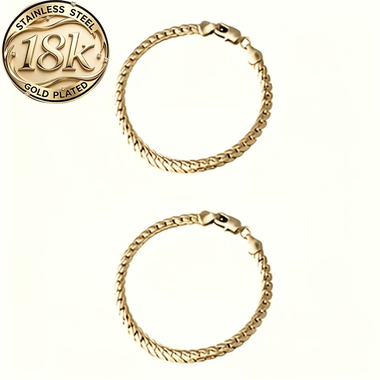 2pcs High-Quality 316 Stainless Steel Material Bohemian Elegant Style Design Bracelets, Fashion Daily Accessory Golden Woven Bangle, All-Season Versatile Jewelry, Versatile High-End Jewelry