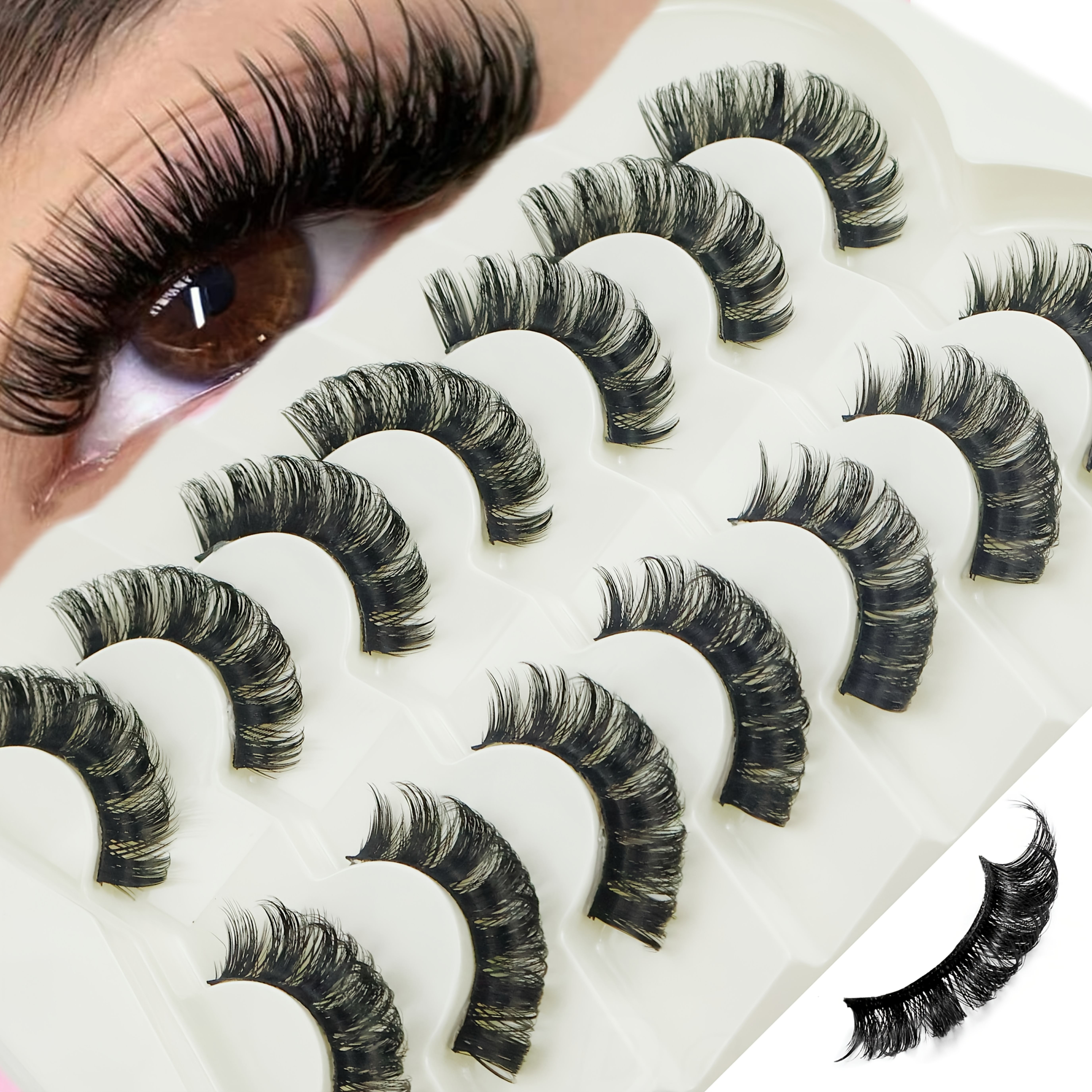 7 Pairs Of Eyelashes, Soft And Fluffy, Perfectly , Easily Create Different Styles Of Eye Makeup