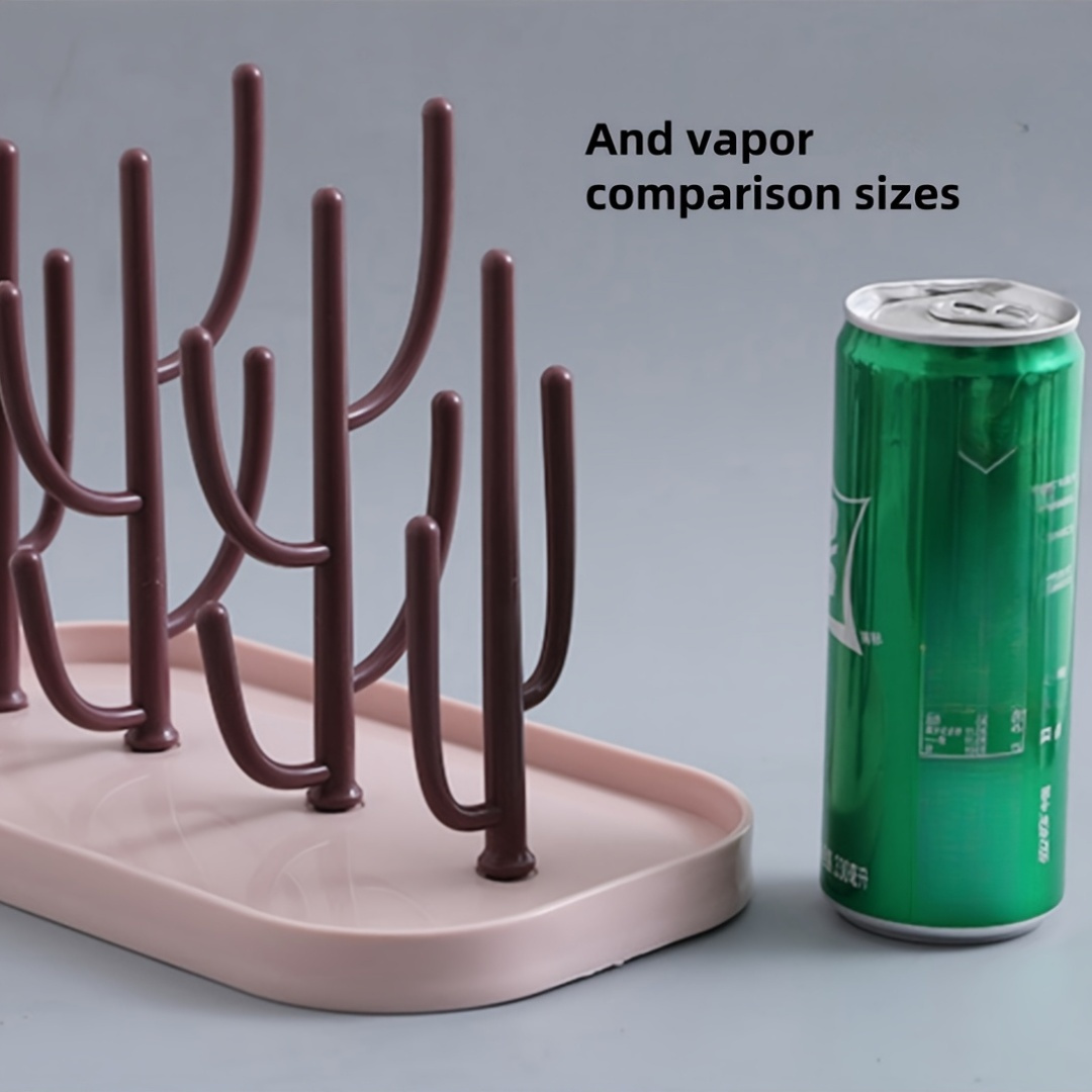 Bottle Drying Rack - Bottle Drying Stand | Tree-Shaped Design Bottle Drying Tray | Upright Bottle Drying Station with a Large Concave Base, Gray Color