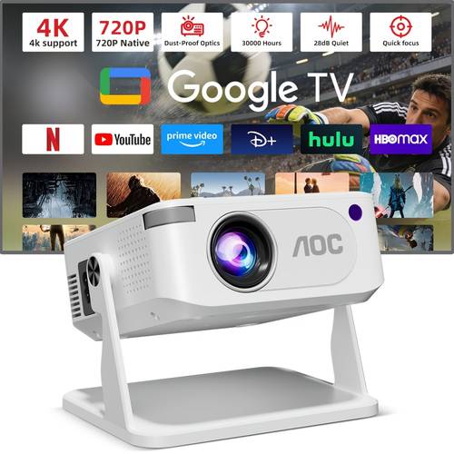 item picture ha109 all in one portable projector 720p local 4k 11 short throw wifi 6 bt 5 0 140ansi 4w speaker voice remote included