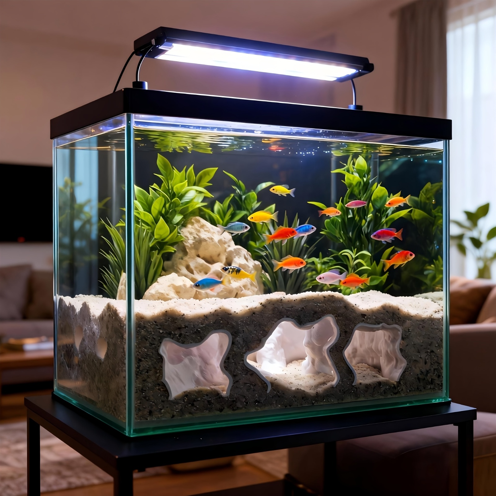 TEMU 3d Printed Aquarium Escape Tube, Fish & Reptile Safe Hideout For Small Fish, Shrimp, Turtles, Lizards In Tank, Aquatic & Reptile Habitat