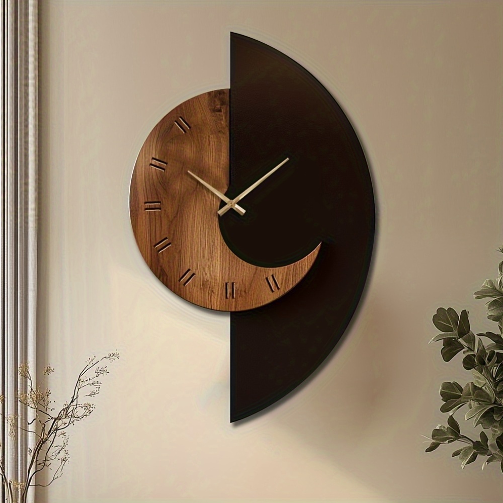 Artistic Silent Wall Clock in Decorative Wood
