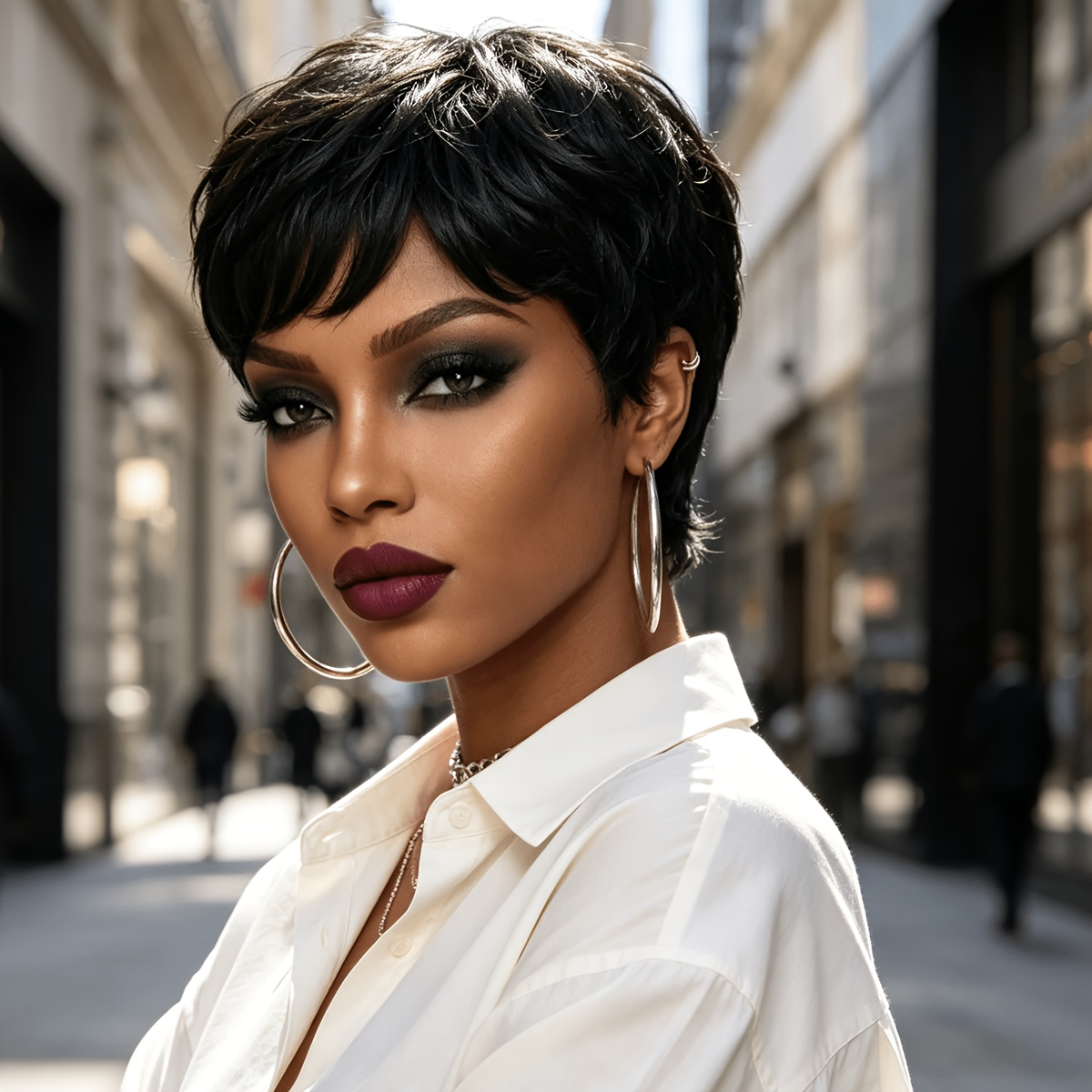 TEMU 8 Inch Short Cut Wig For Women High Temperature Resistant Wig Glueless With Adjustable Elastic Band Fluffy Afro Hairstyle