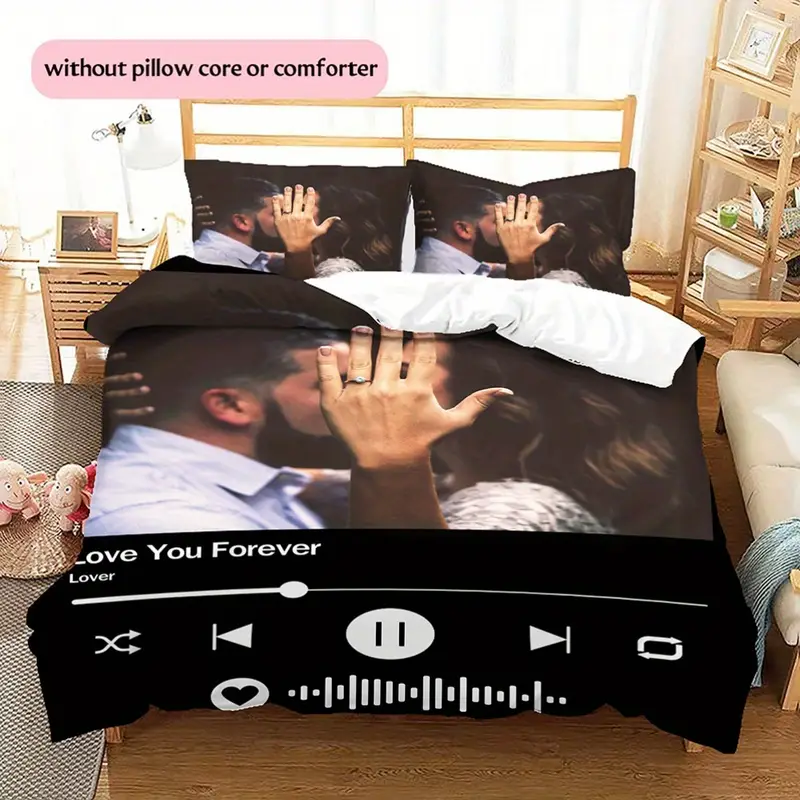 3d picture customization customize your personalized picture couples quilt cover valentines day wedding anniversary quilt cover hd picture custom quilt cover bedroom christmas decoration b 1 duvet cover 2 pillowcase without core 1 Product details 1