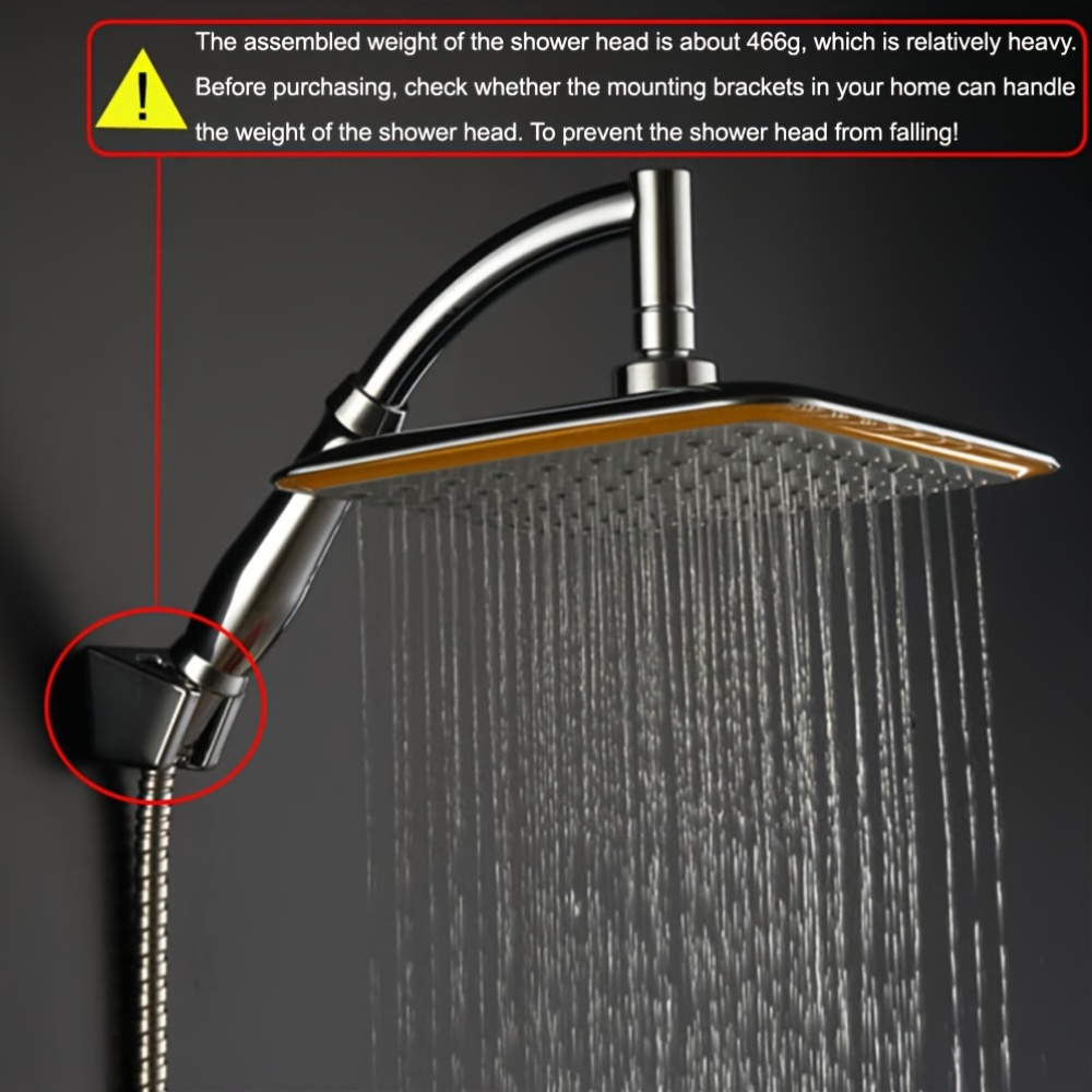 22.86 cm Bathroom Rainfall Shower Head, ABS Chrome Finish