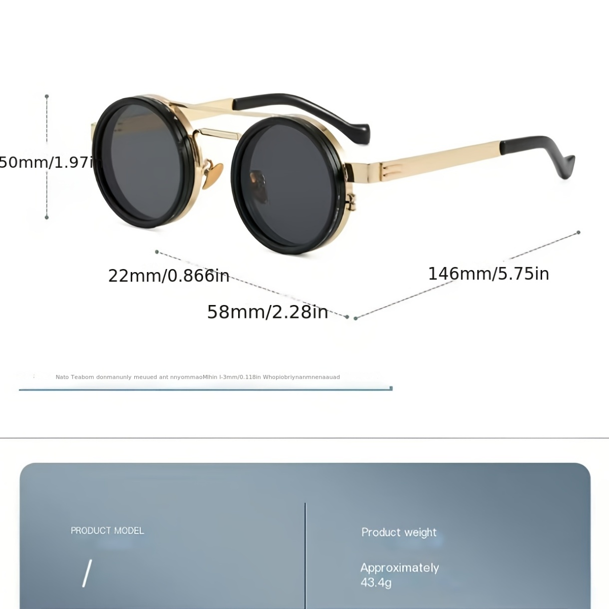 handmade nd9 adjustable glasses with a vintage round frame featuring   of adjustment   for steampunk enthusiasts perfect as a gift for fathers brothers or friends Product details 2