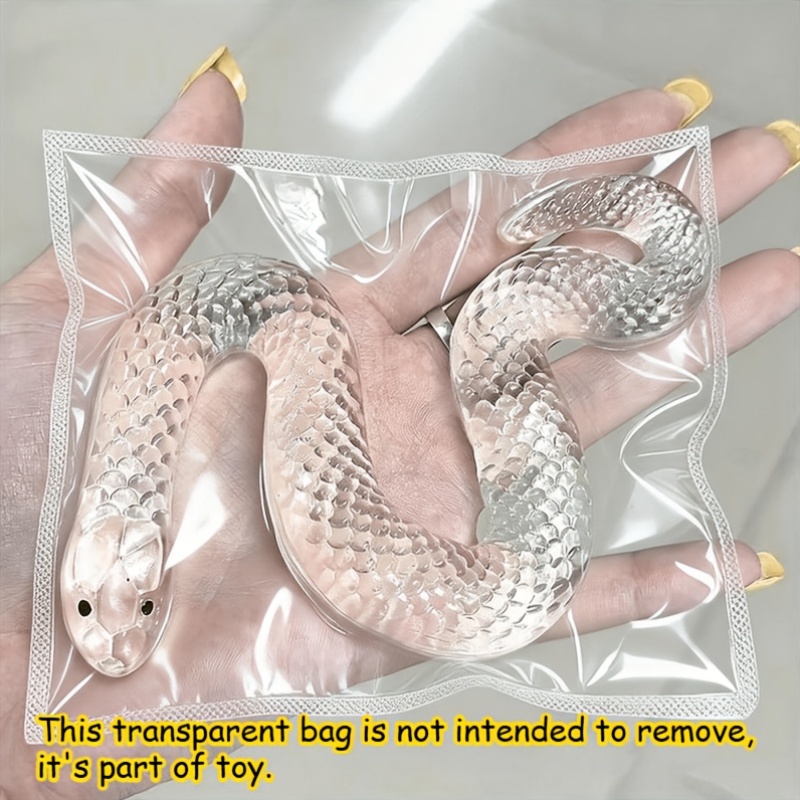 1pc   new hot transparent snake head clip   fidget toy whimsical gadget made of tpr material   slow rebound   used as a desktop ornament prank gift over stress   tool