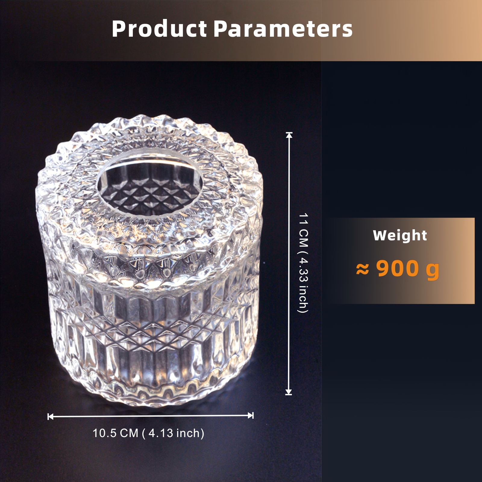 1pc crystal glass tissue box holder modern diamond cut luxury texture transparent with lid easy to   for home   office desktop decor festive gift item modern decor item crystal glass box Product details 2