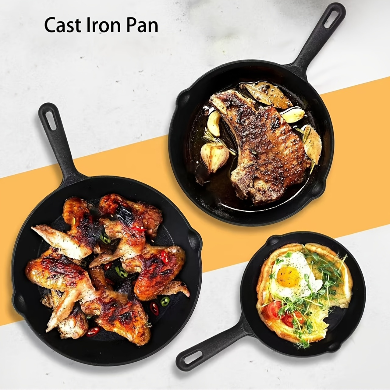 3pcs   set non stick multi size pans for induction gas stoves   frying sauteing cooking details 3