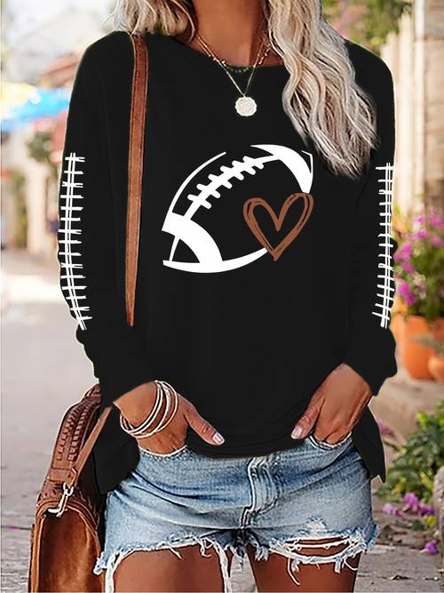 item picture womens retro pattern printed round neck long sleeve t shirt non sequin inner and outer wear casual top base layer long sleeve for spring autumn winter suitable for holiday gifts and daily wear machine washable item
