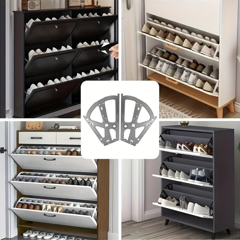 

6- Shoe Rack Brackets, 2-tier, , Stainless Steel, Metal Construction, Space-saving Organizer For Shoe Cabinets