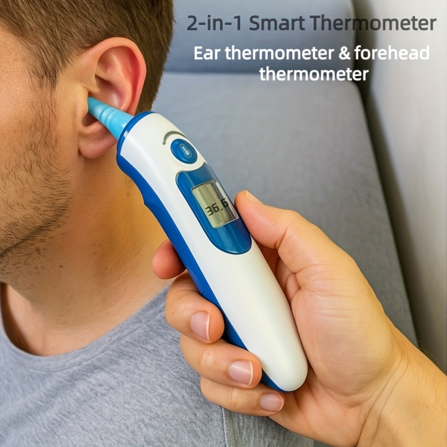This Is a Dual-Function -Grade Infrared Thermometer That Can Measure Temperature from Both The Ear And Forehead, Ensuring Precise Readings for Family Health Monitoring. (AAA Batteries Not Included) - Image 8