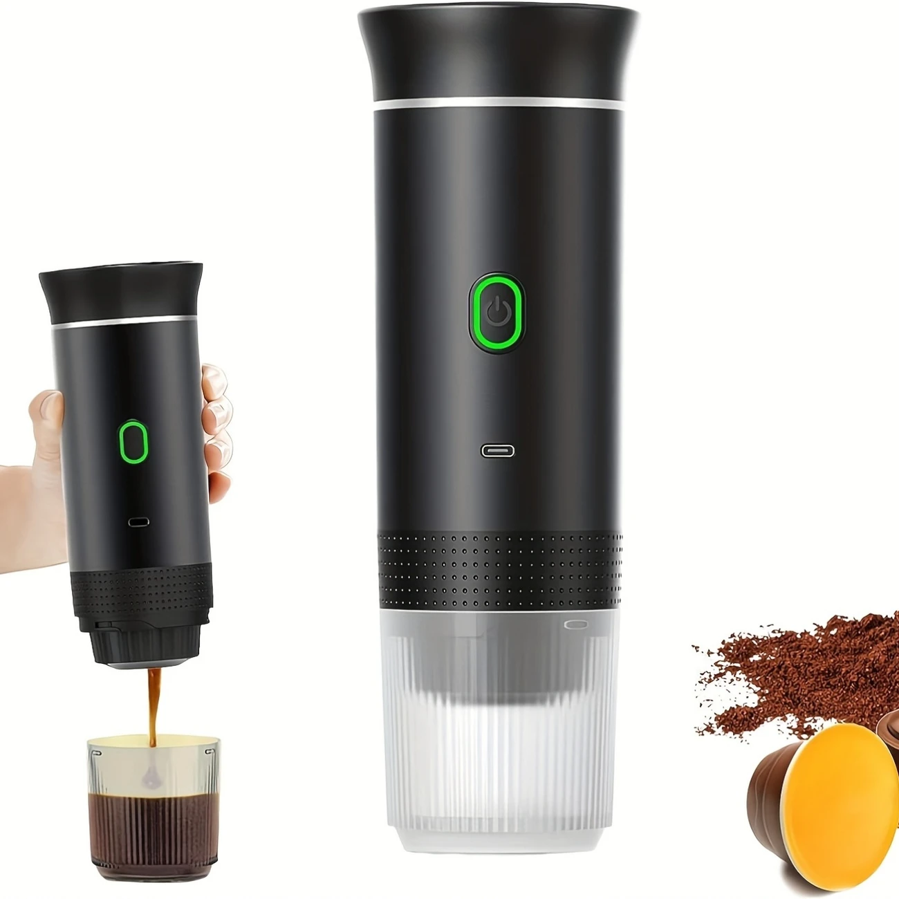 1pc portable coffee maker with 7500mah lithium battery usb charging 3 in 1 travel espresso machine abs material home on the coffee machine modern coffee maker durable coffee maker details 1