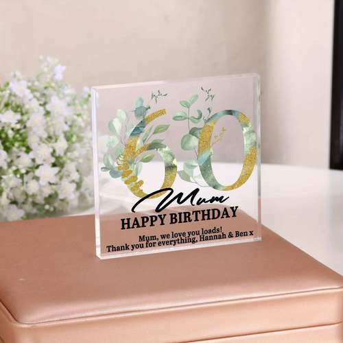 60th 70th 80th Birthday Personalised Charm Keyring – Lilac, Gift Box Included, Adult Occasion