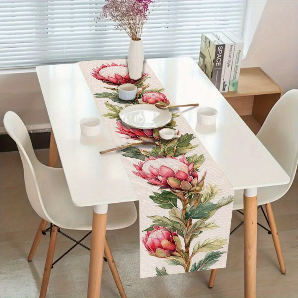 TEMU 1pc, Table Runner, Tablecloth, Home, Kitchen, Restaurant, Table Additions, Tableware, Table Fabric, Office, Valentine's Day Theme, Elegant