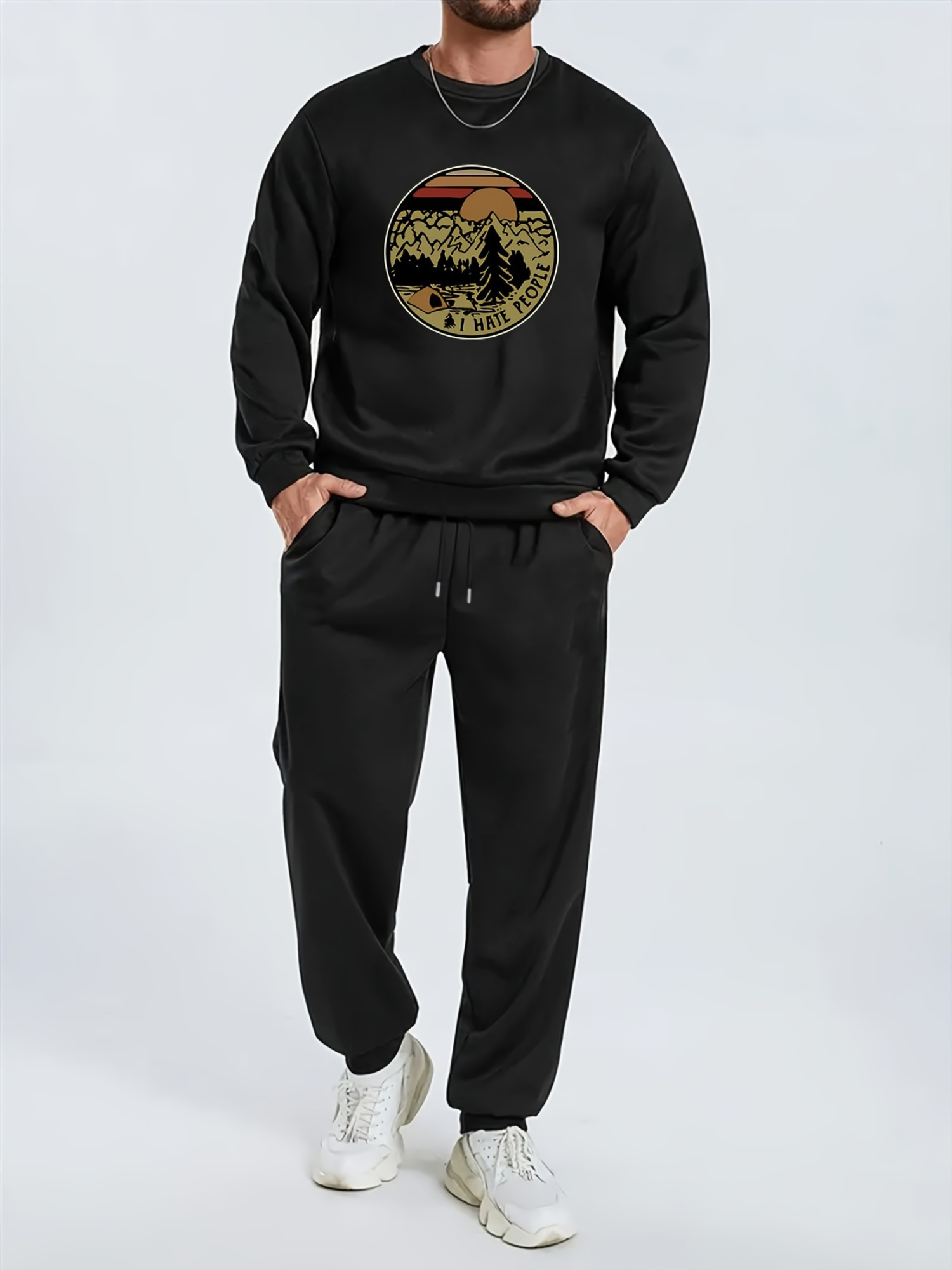 Ensemble Survêtement Décontracté Homme Imprimé Col Rond - France