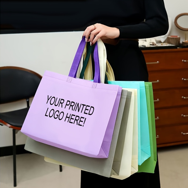 50 Customizable Non-Woven Fabric Gift Bags, Large Capacity