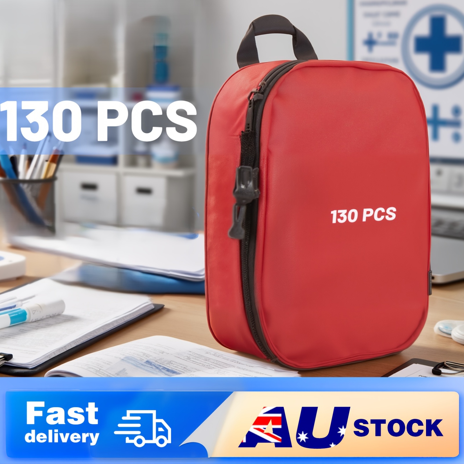 HEYMIX First Aid Kit, 556pcs/ 140pcs/ 130pcs / 200pcs Emergency Survival Hiking Kit, Family First Aid Camping Bag, Travel Medical Survival Pouch for Workplace, Home, Garage, Registered Emergency Bag