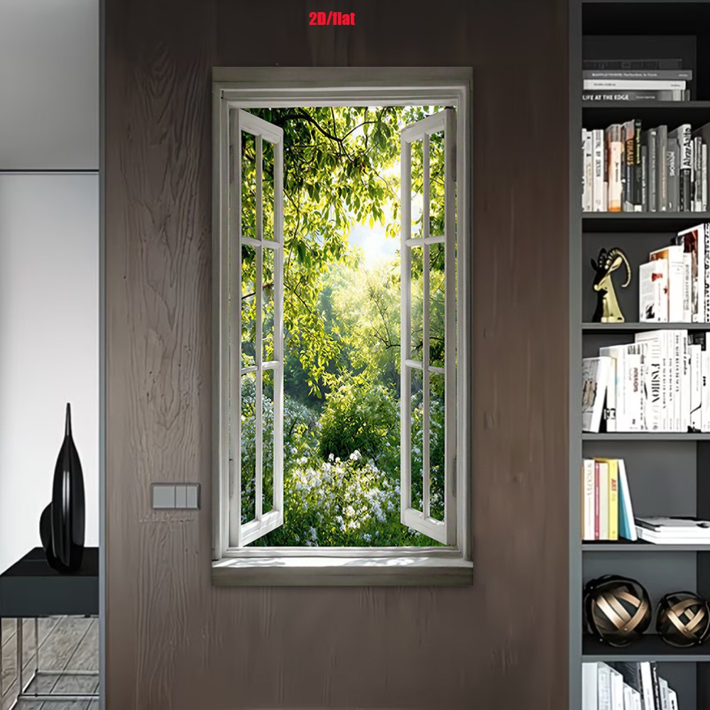 item picture 2d flat 2d flat 2d flat 1pc 2d flat unframed poster canvas with   outside window theme featuring     print suitable modern living room canvas art or as a decoration for bedroom study dining room or entryway