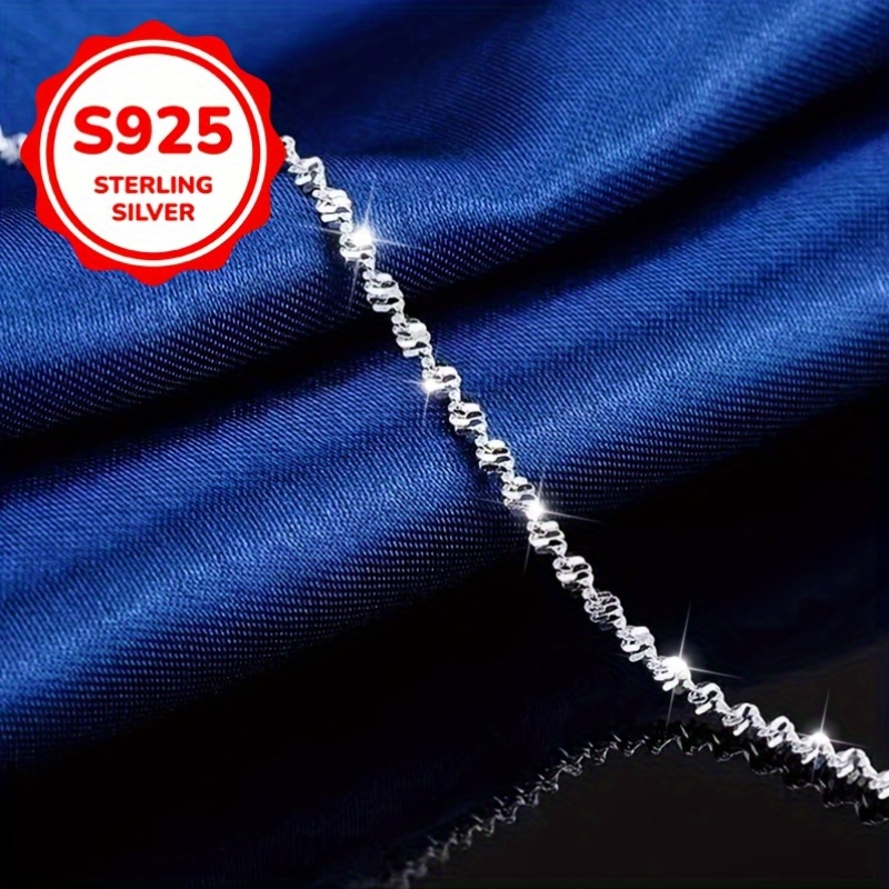 925 Silver Hypoallergenic Water Wave Anklet for Women