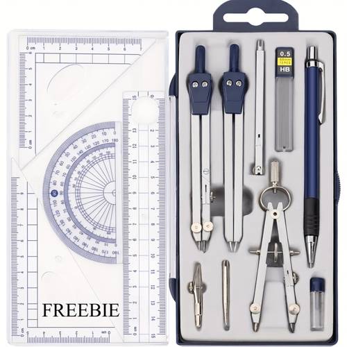item picture 13pcs geometry drafting compass set with large extension beam circle drawing tool for math drafting engineering design architectural planning professional geometric drawing