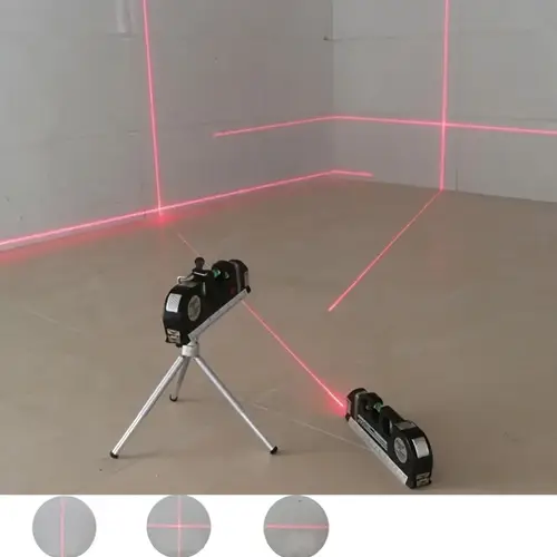 kit de nivel láser portátil con cinta e imperial - herramienta de cruz de múltiples para construcción, bricolaje y proyectos de mejora , batería, láser de 0,4 mw, nivelación de construcción | nivel láser de cruz | cuerpo de plástico