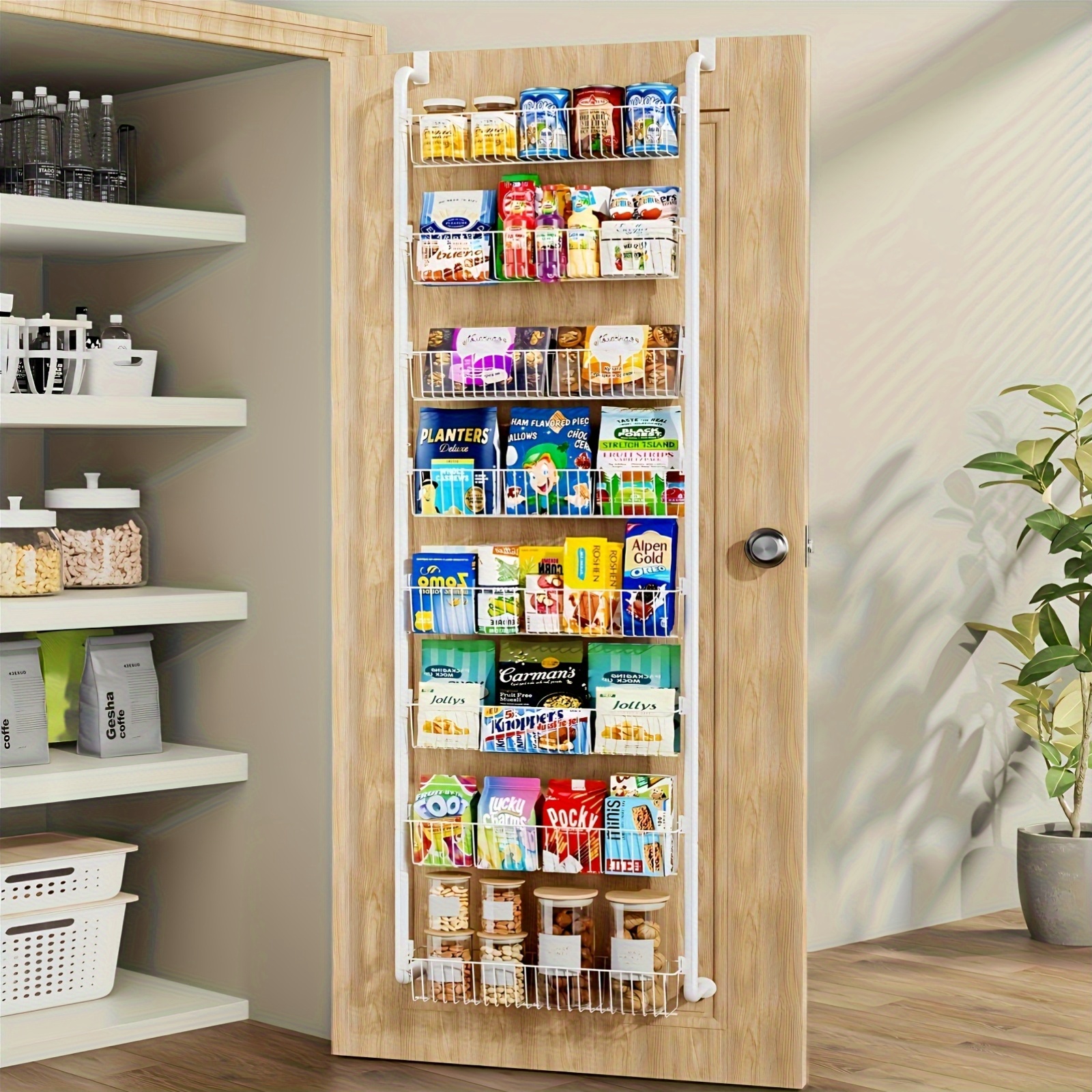 Wooden Spice Rack for Pantry Door: Maximize Space Elegantly