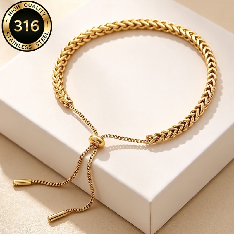 Women's Retractable Woven Stainless Steel Bracelet