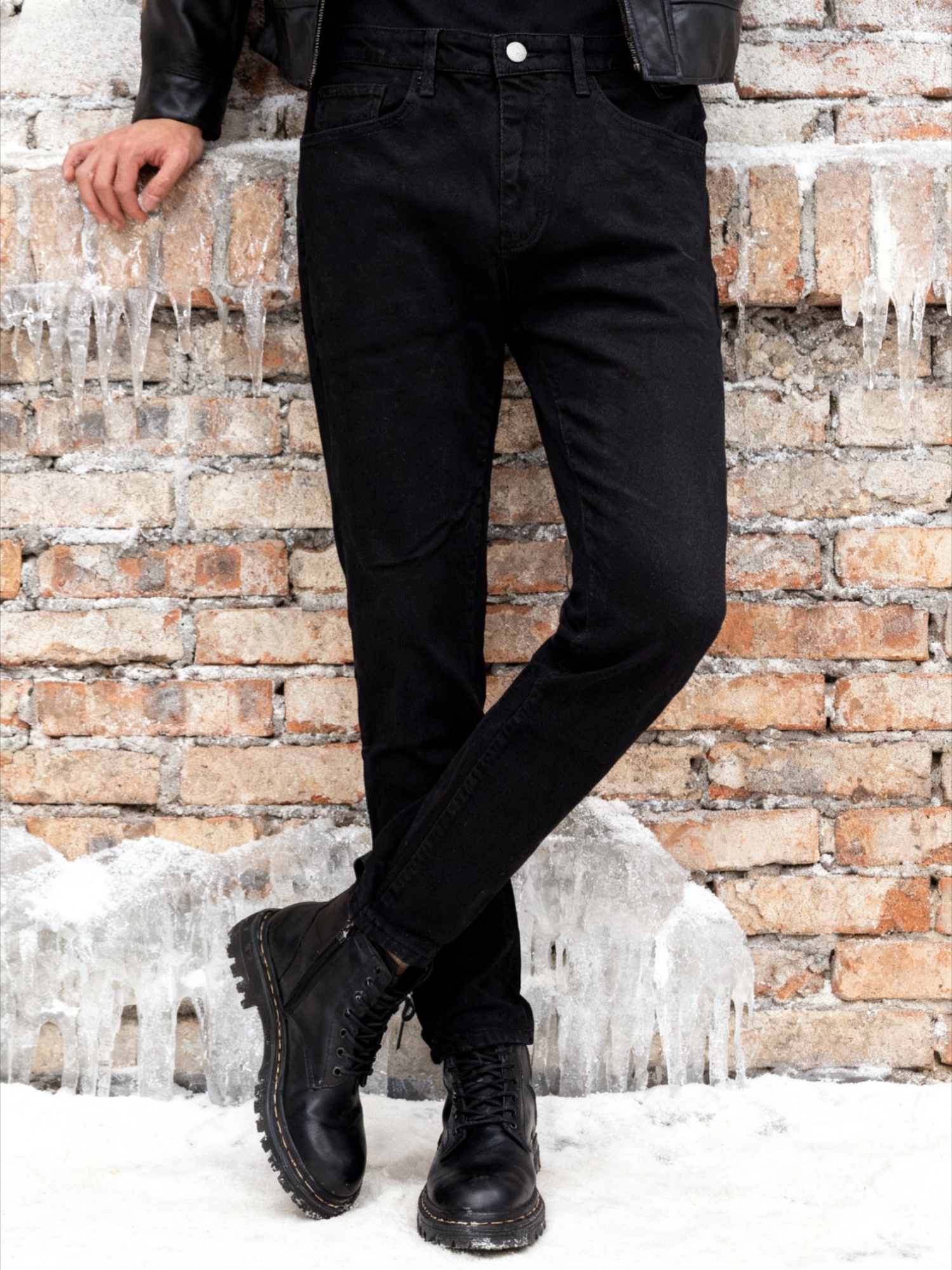 1 pantalón de mezclilla recto para hombre, ideal para caminar cómodamente en la ciudad durante la primavera y el verano, con un corte casual regular