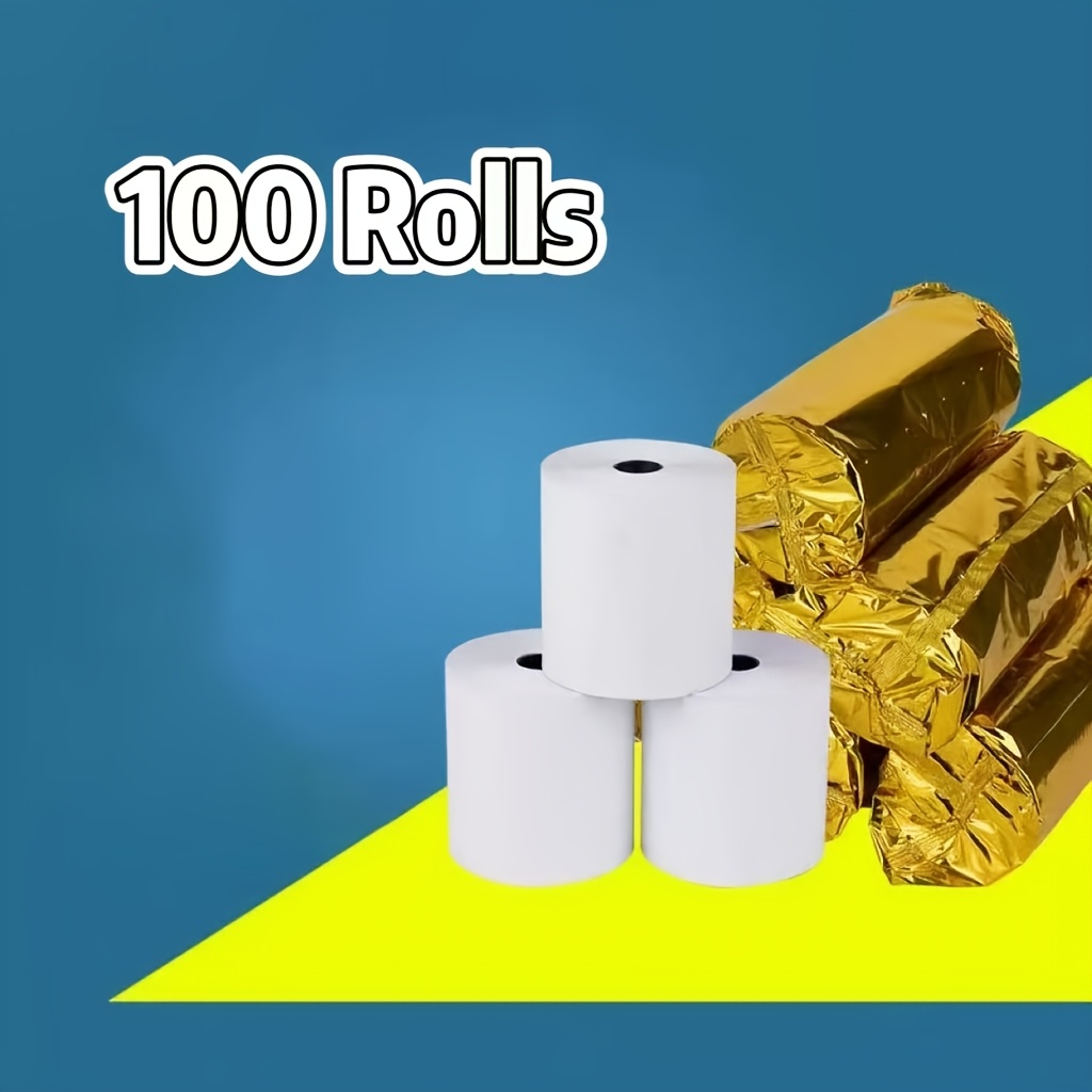 50 Rolls/100 Rolls Thermal Receipt Scroll, Pos Paper, 57mm X 1500mm, Suitable For And New Square Terminal