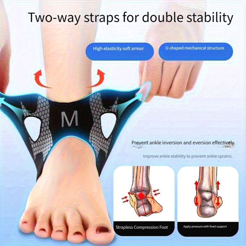 2 Ankle Support Straps - Heavy-Duty Compression Fit, High Elastic and Breathable, Unisex, Suitable for Sports And Fitness - Ankle Protector, Anti-Sprain Stabilizer, Ankle Brace