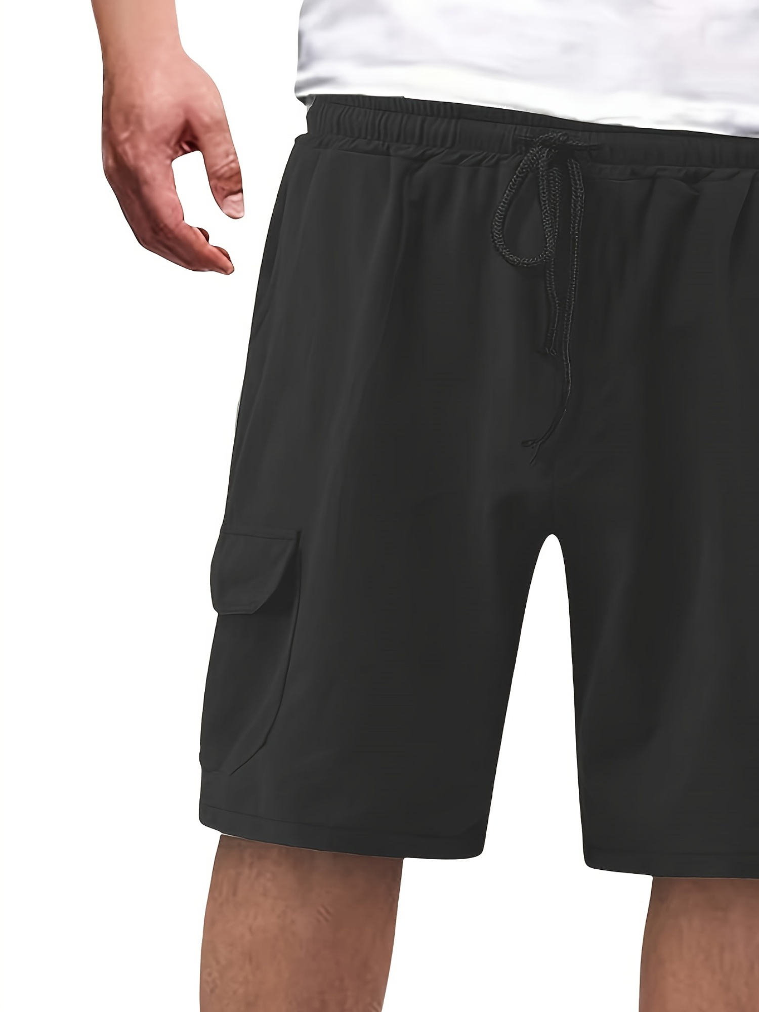 Bermuda Shorts Mens Cotton Shorts With Elastic Waist And