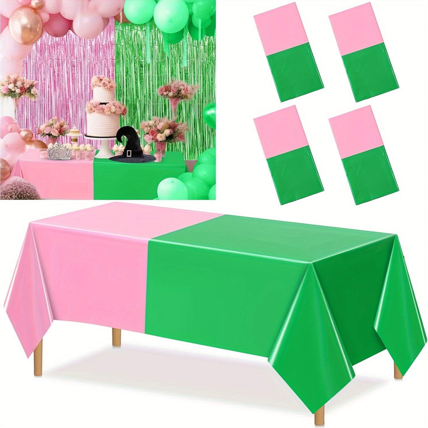 1pc witch   green stitched tablecloth and disposable plastic tablecloth for birthday bachelor and   shower decorations halloween decoration