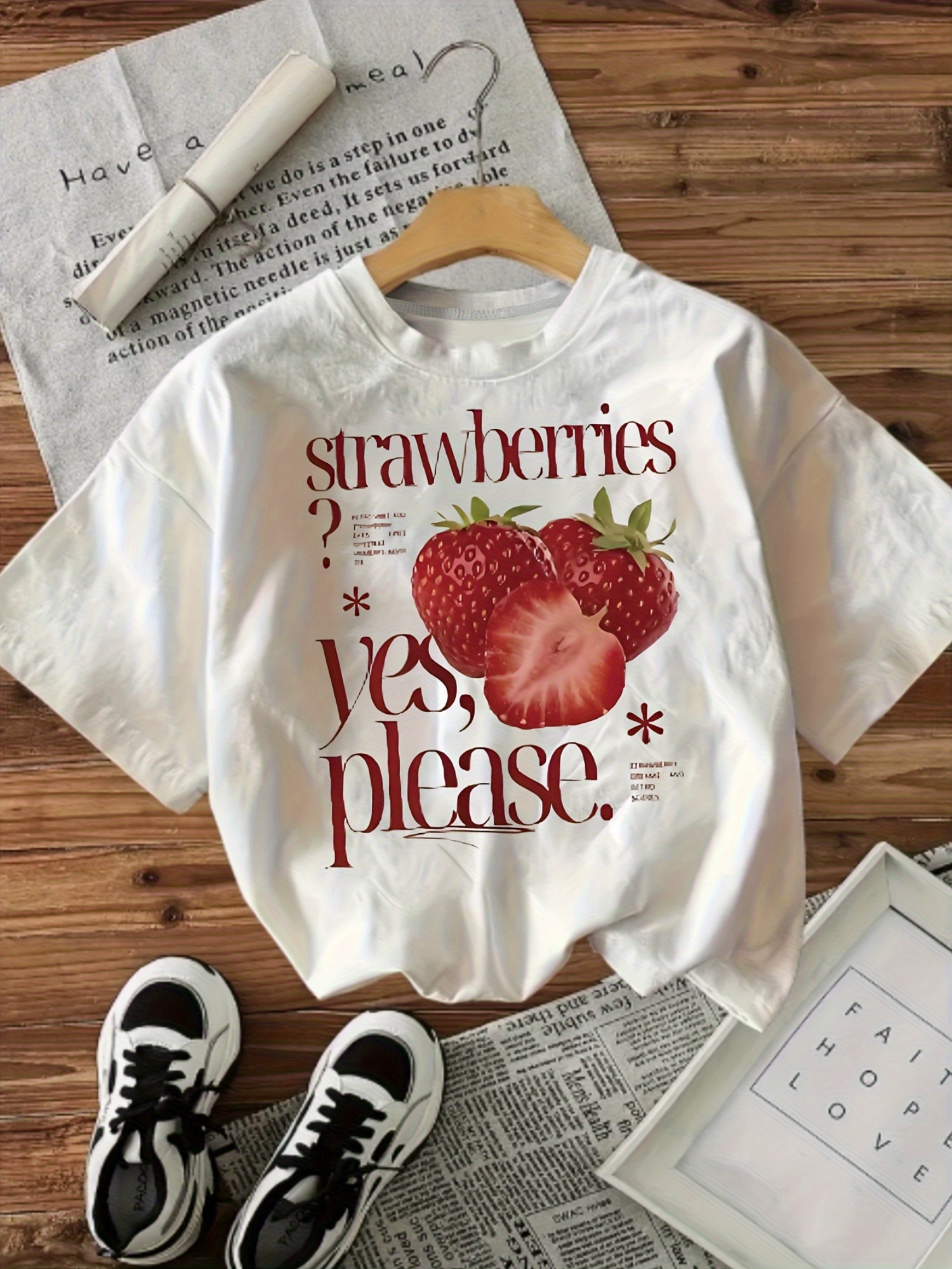 strawberry shirt womens sold on Temu United States