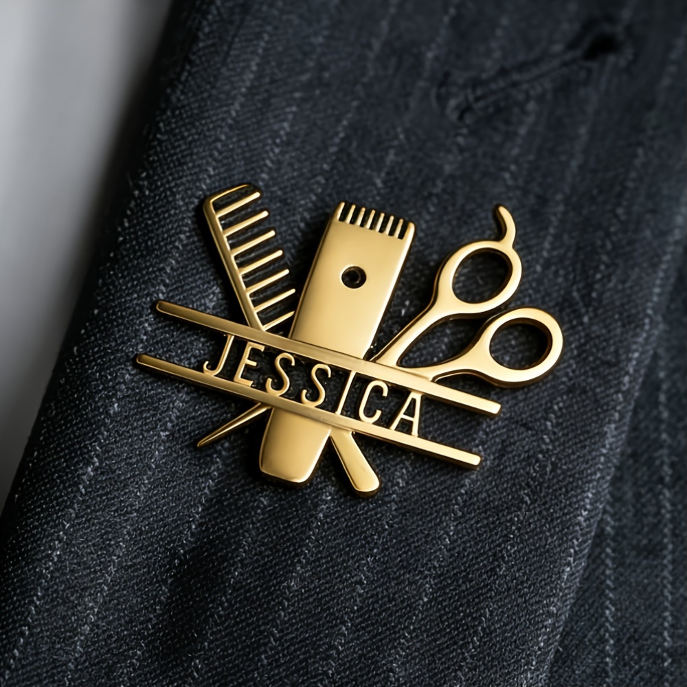 TEMU 1pc Custom Stainless Steel Name Brooch, Personalized Letter Pin, Unisex, Perfect As A Badge For Shirts Or Suits, An Gift, Daily Holiday Party