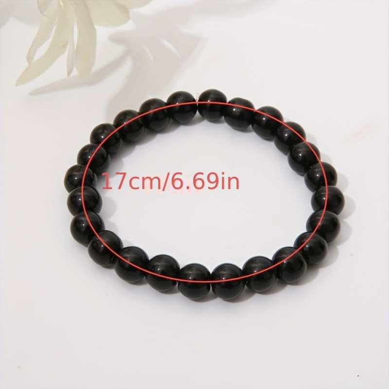 20pcs 8mm Colorful Glass Bead Bracelets - Classic & Preppy Style