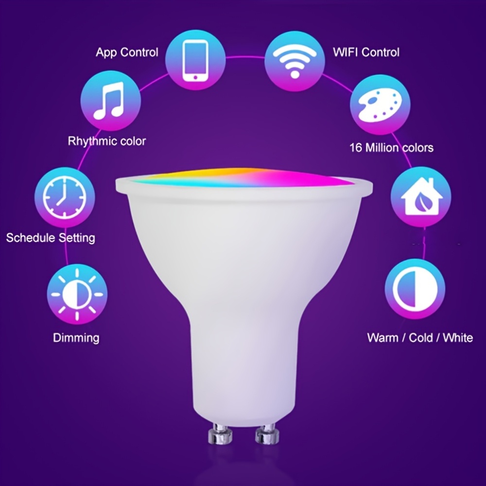 6pcs GU10 WiFi Smart Bulb with Color Changing Features