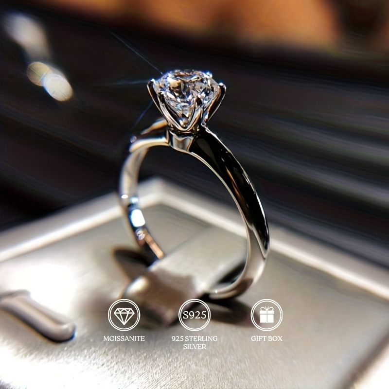 spark grow elegant moissanite engagement ring Temu
