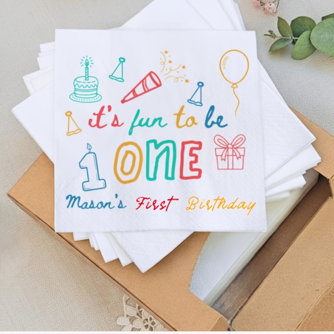 TEMU Custom 1st Birthday Party Napkins | "one Year Old Is " Birthday Party Napkins | Birthday Celebration | Birthday Theme Napkins