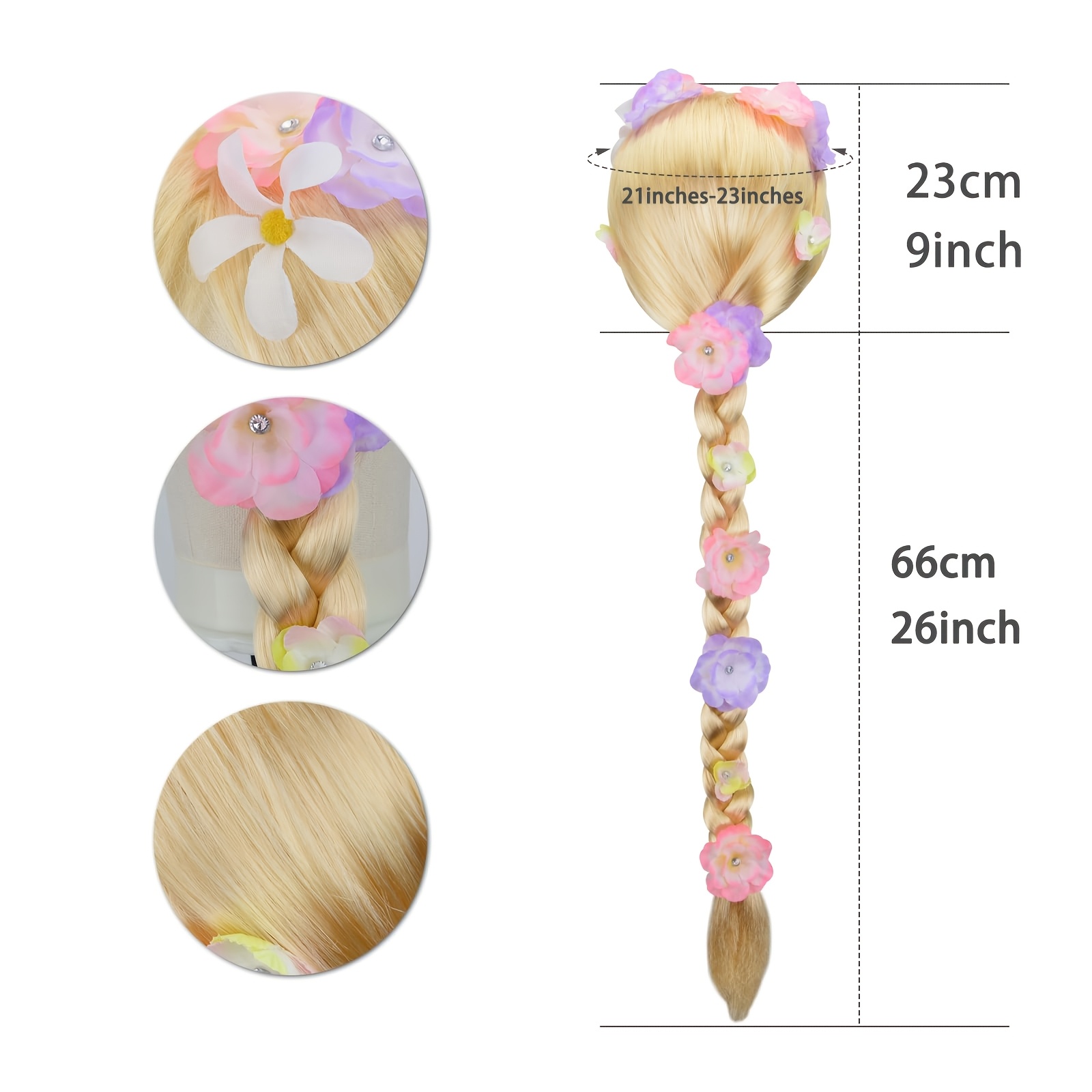 TEMU Golden Long-haired Princess Wig, Suitable Ball Costumes And Role-playing For Halloween And Christmas Parties